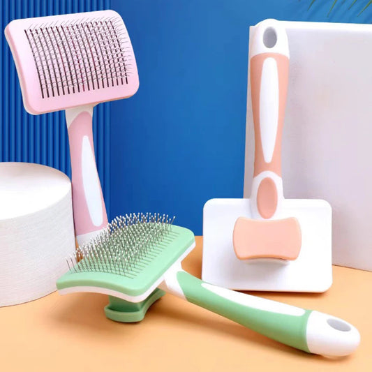Self‑Cleaning Slicker Brush for Dogs & Cats – One‑Click Pet Grooming Tool | Stornex.store